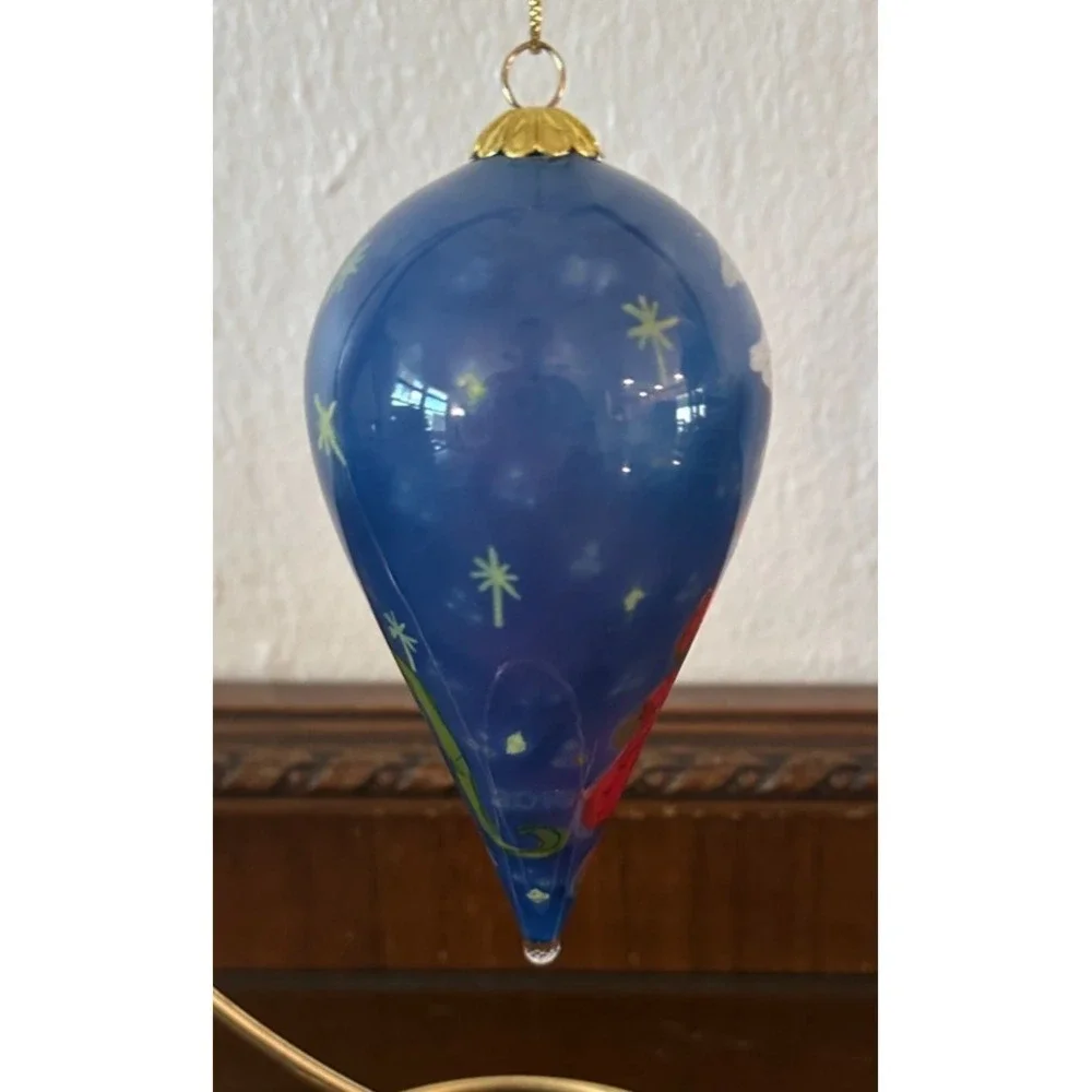 Pier 1 Imports Li Bien Christmas Angel Violin Red Glass Teardrop Ornament